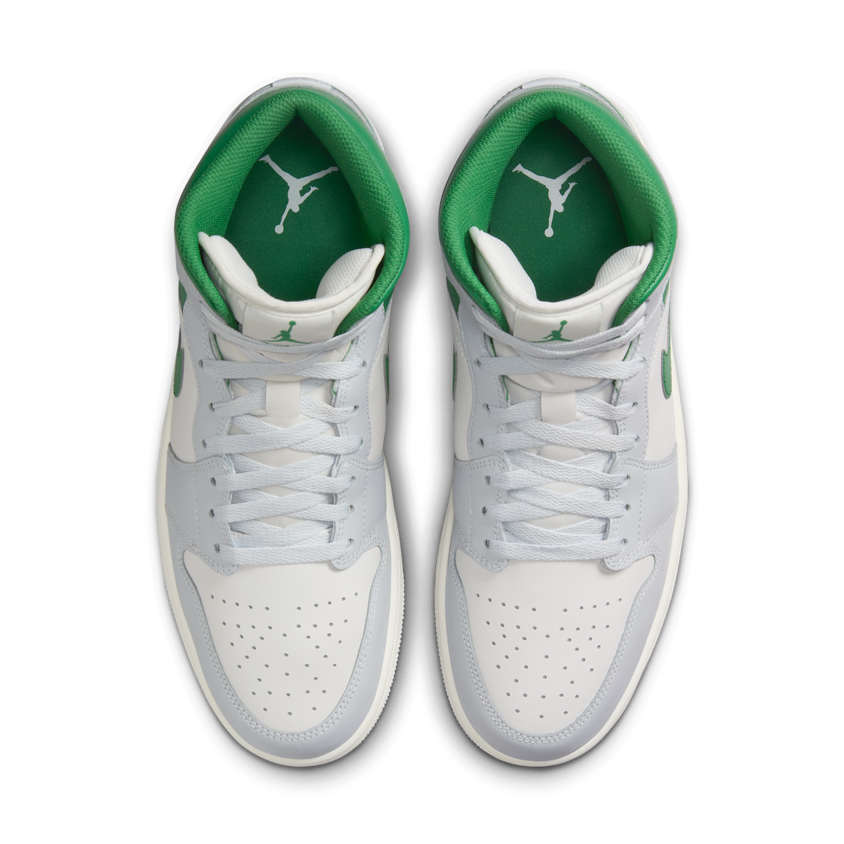 Jordan 1 Mid White Pure Platinum Pine Green
