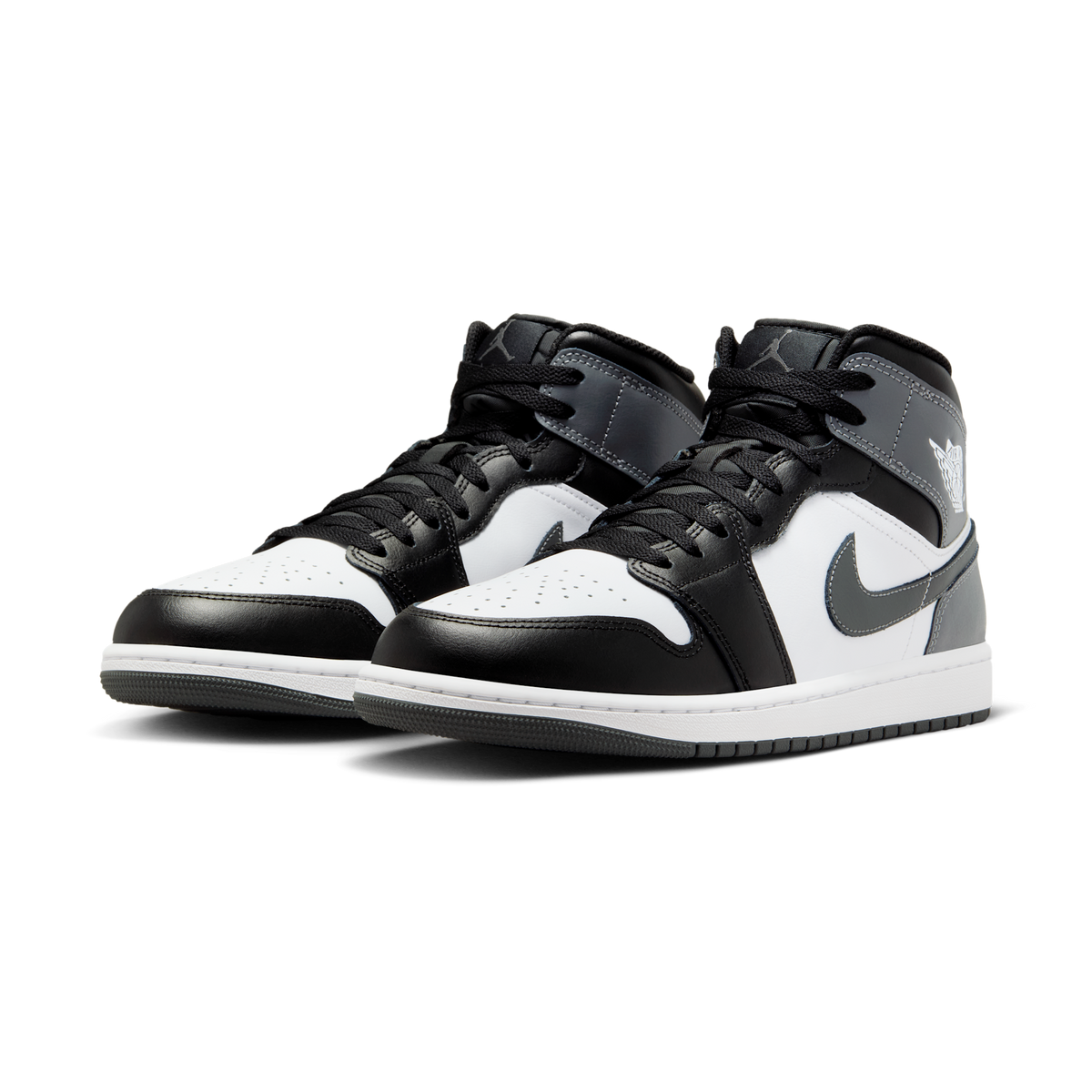 Jordan 1 Mid Black White Iron Grey
