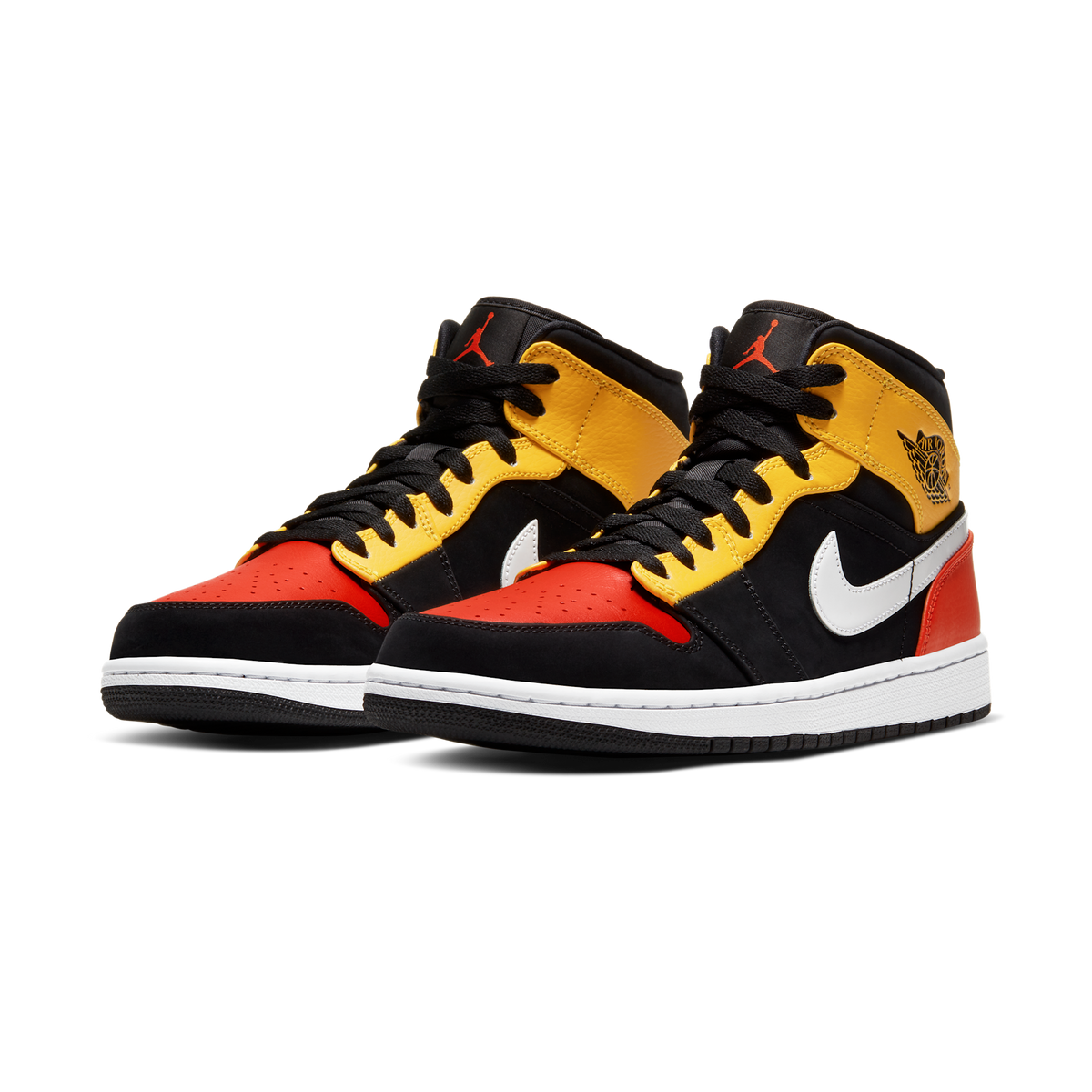 Jordan 1 Mid Black Amarillo Orange