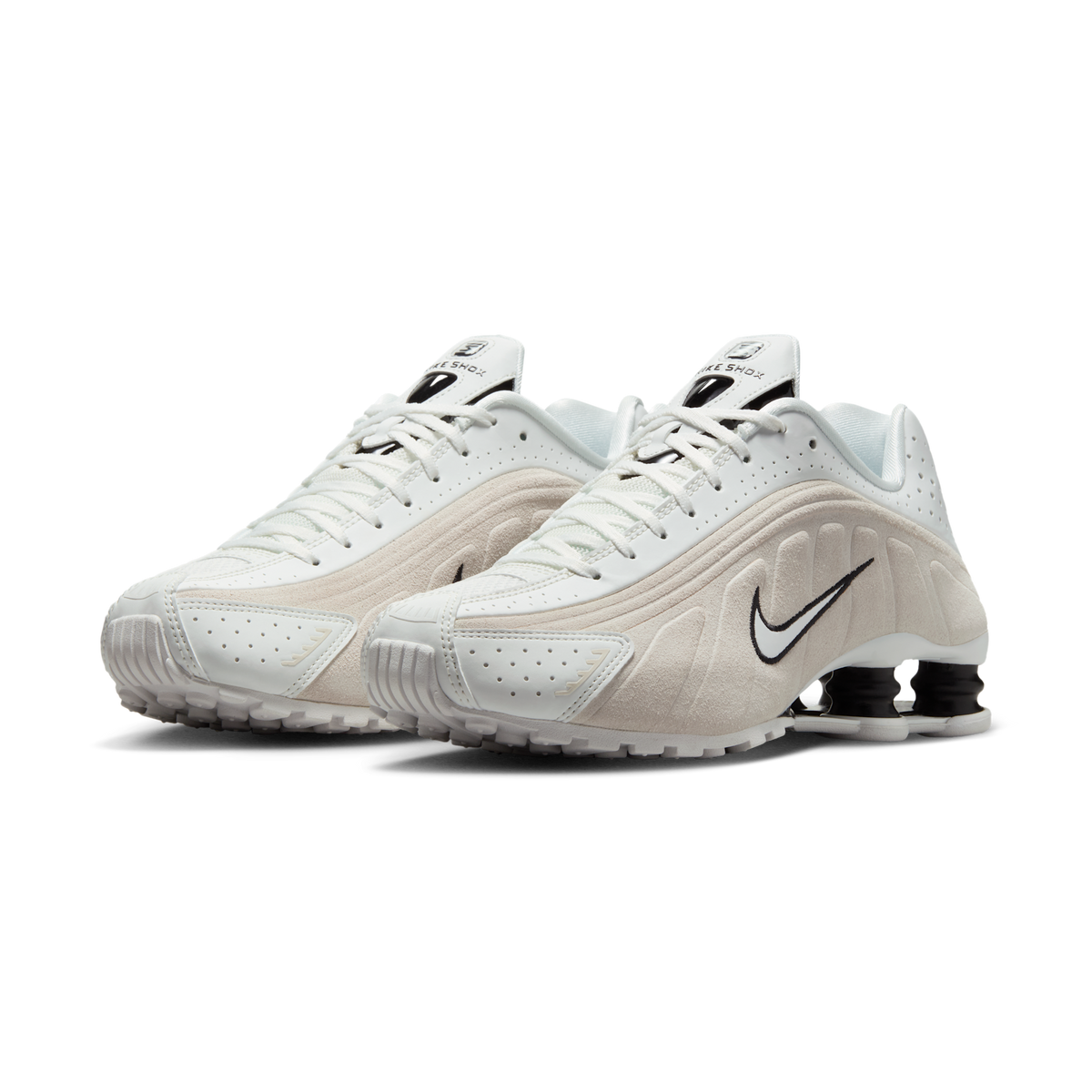 Nike Shox R4 White Black Suede (Women's) | HQ7739-100
