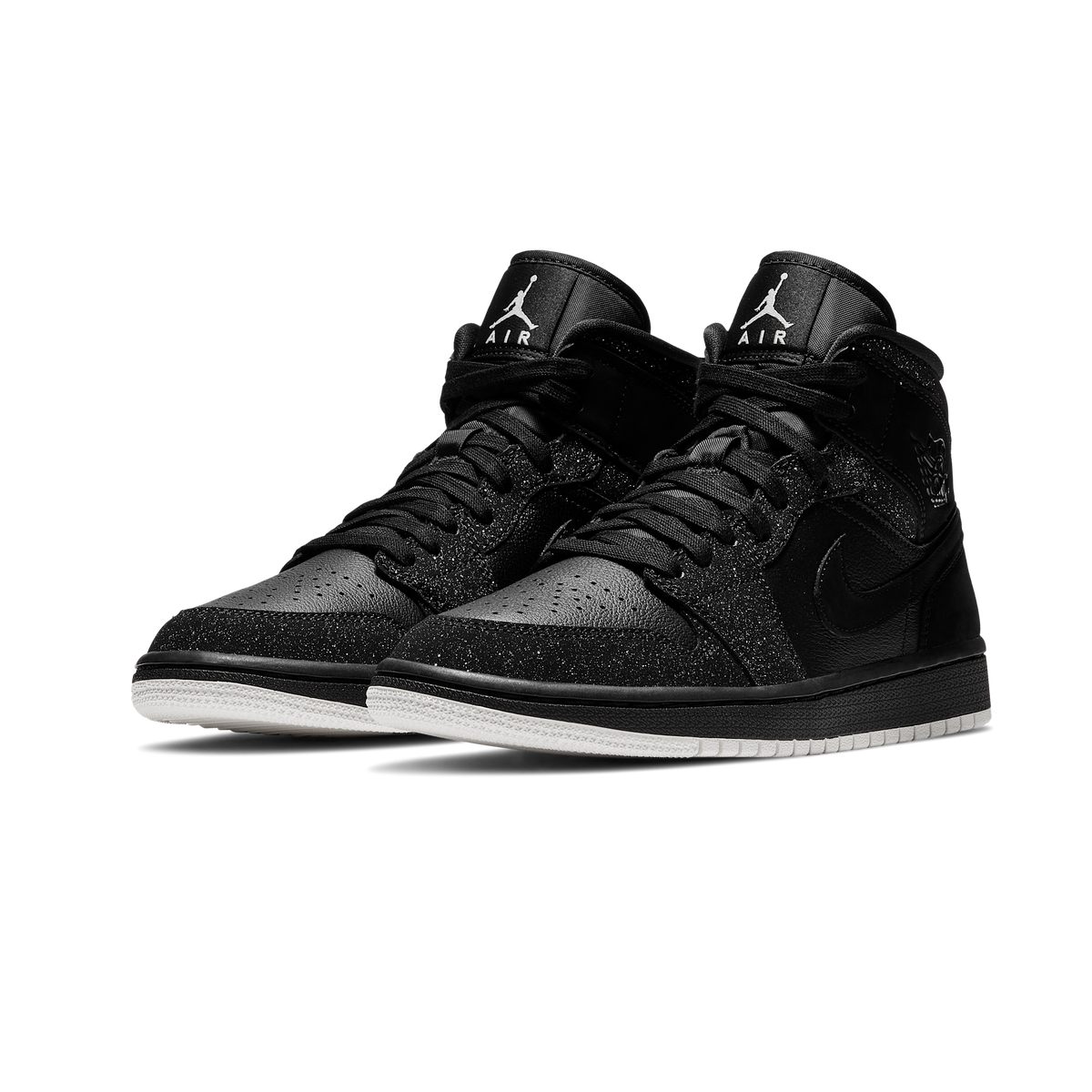 Jordan 1 Mid Glitter Black (Women's)