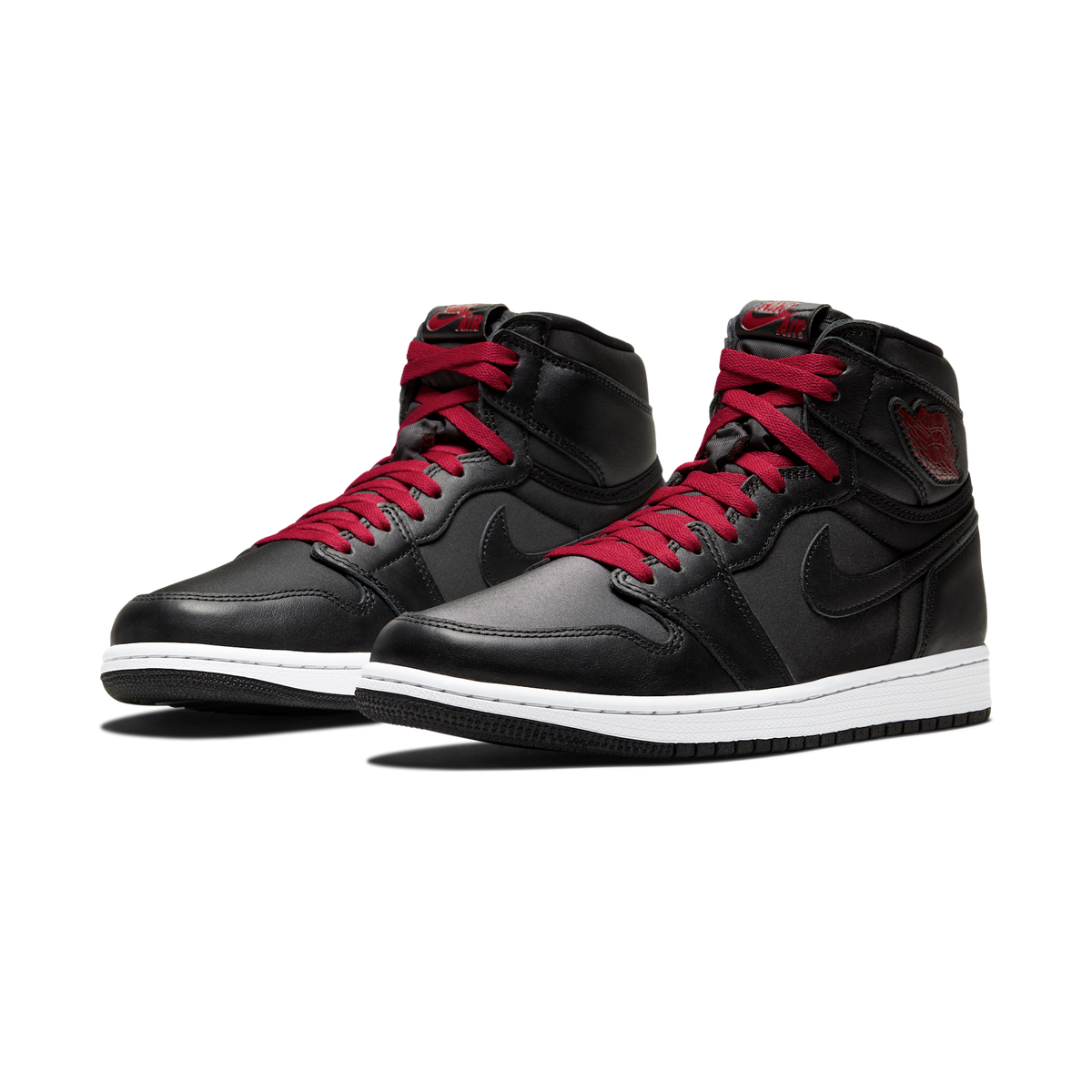 Jordan 1 Retro High Black Satin Gym Red