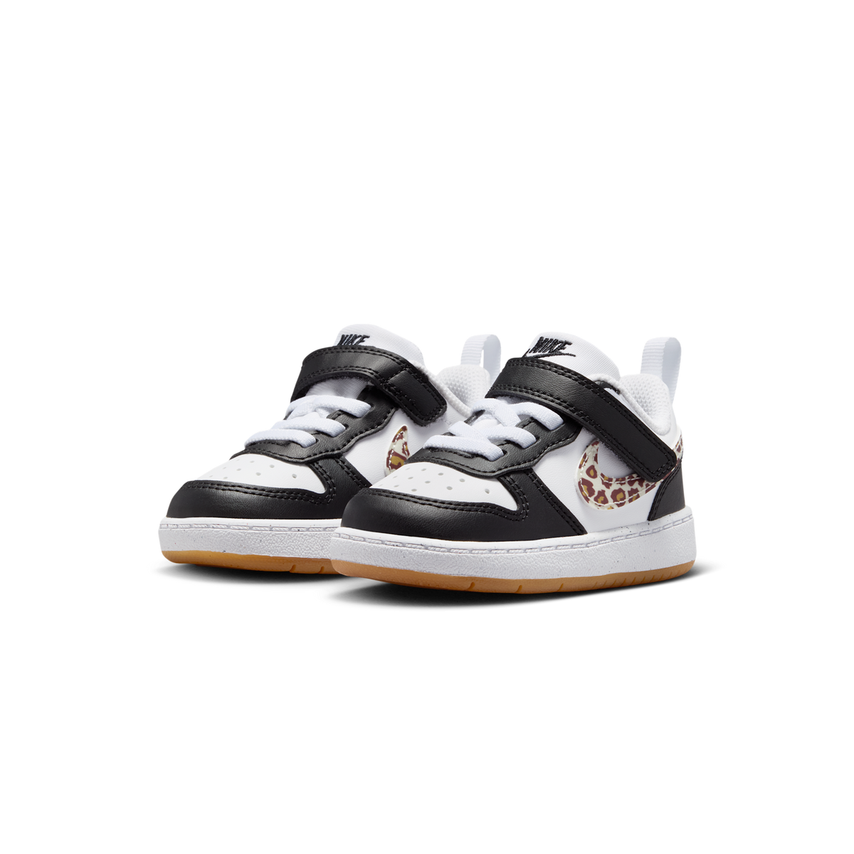 Nike Court Borough Low Black White Leopard Swoosh (TD)