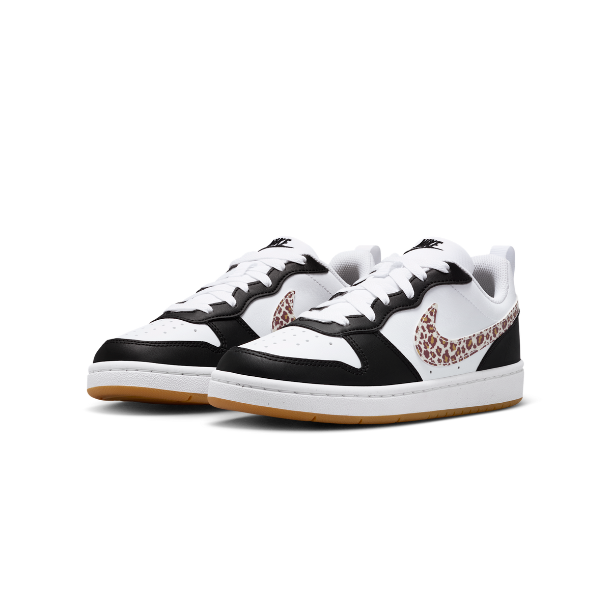 Nike Court Borough Low Black White Leopard Swoosh (GS)