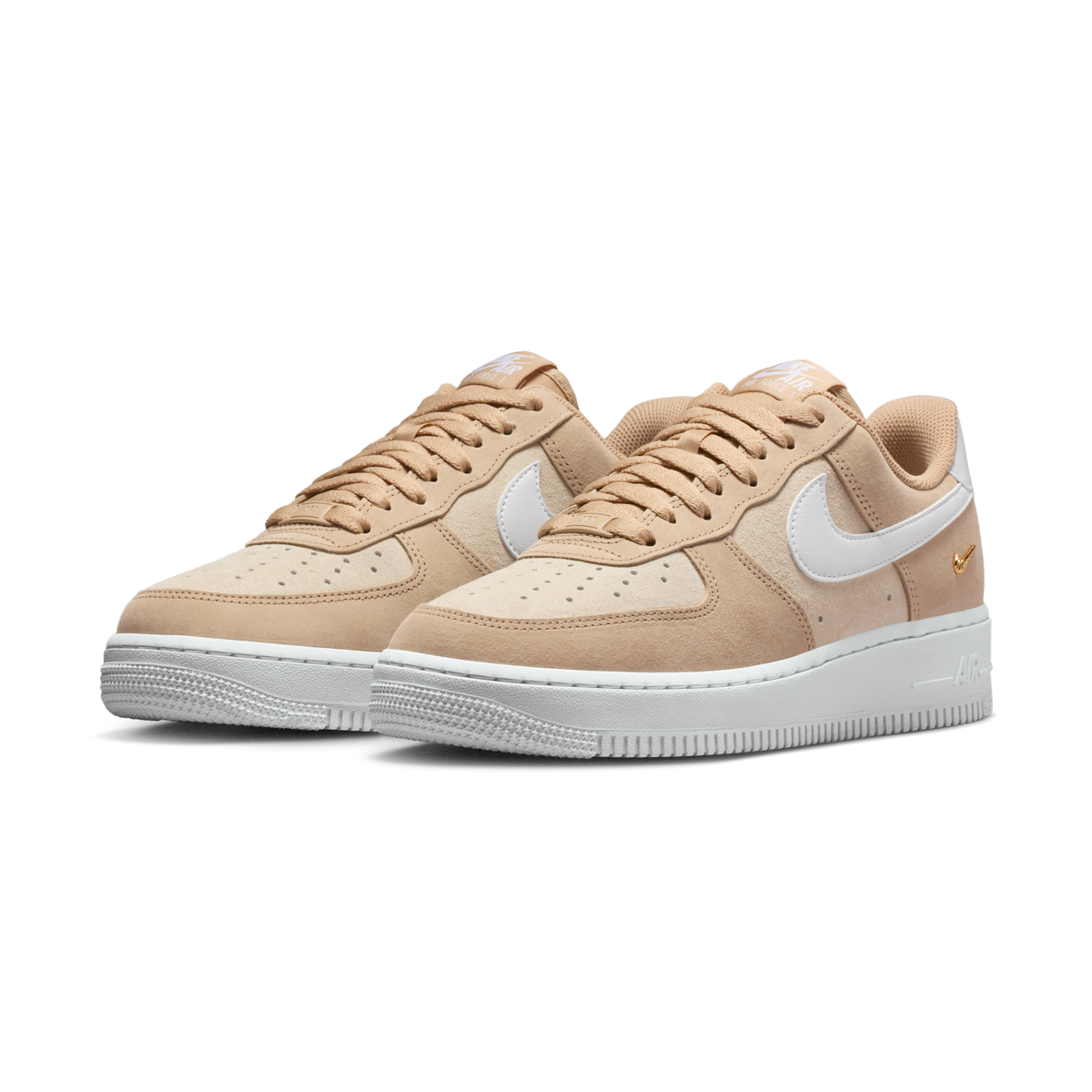 Nike Air Force 1 Low '07 SE Linen Sand Drift Metallic Gold Mini Swoosh (Women's)