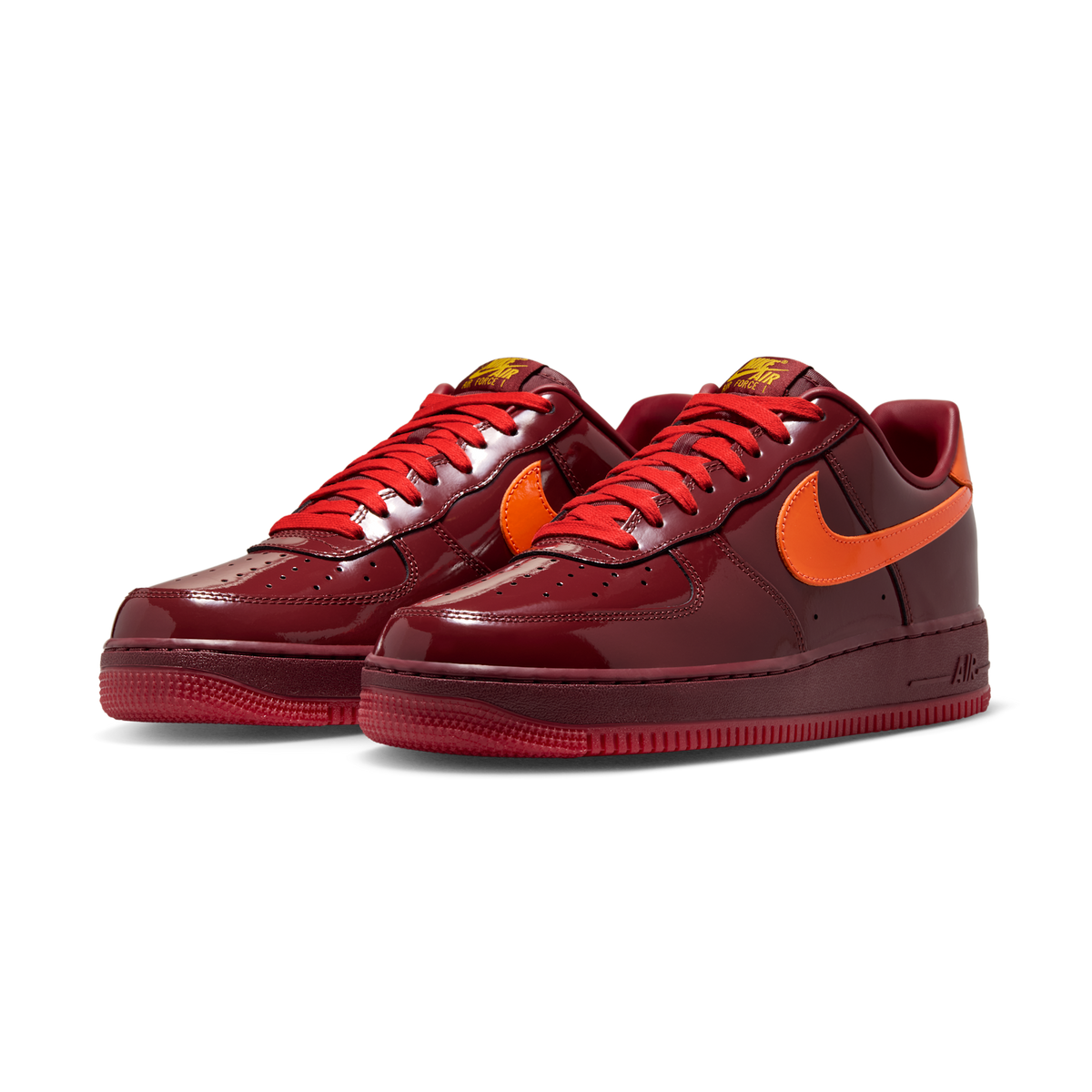 Nike Air Force 1 Low Patent Leather Dark Team Red Safety Orange