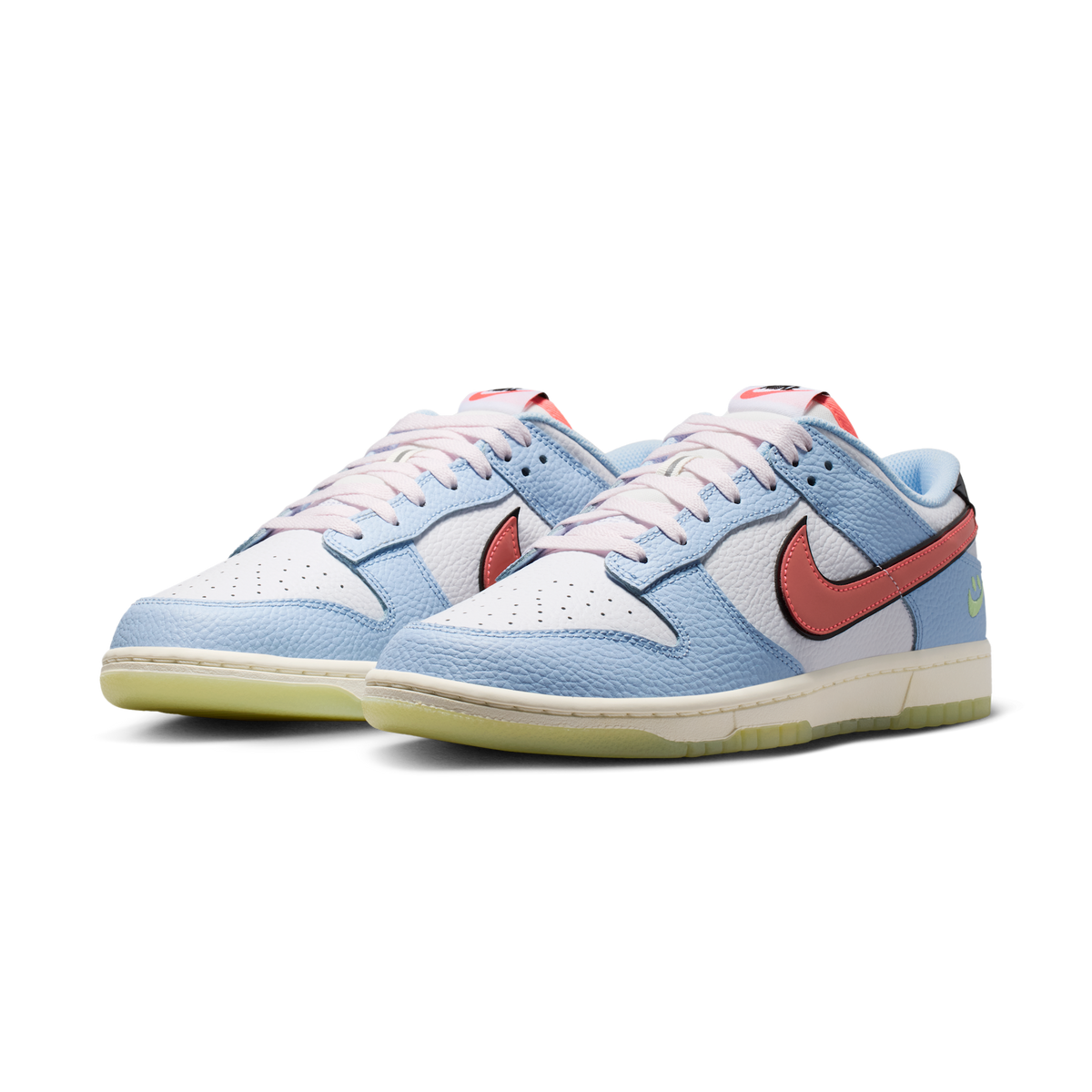 Nike Dunk Low Smiley Swoosh White Hydrogen Blue Crimson