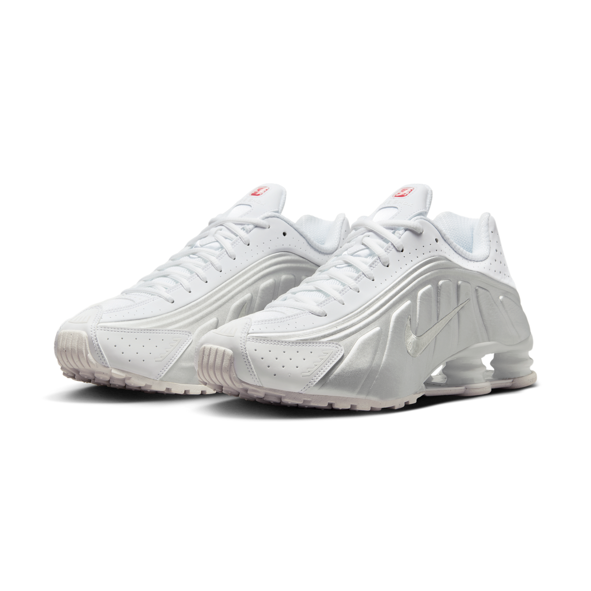 Nike Shox R4 White Bright Crimson Metallic Silver