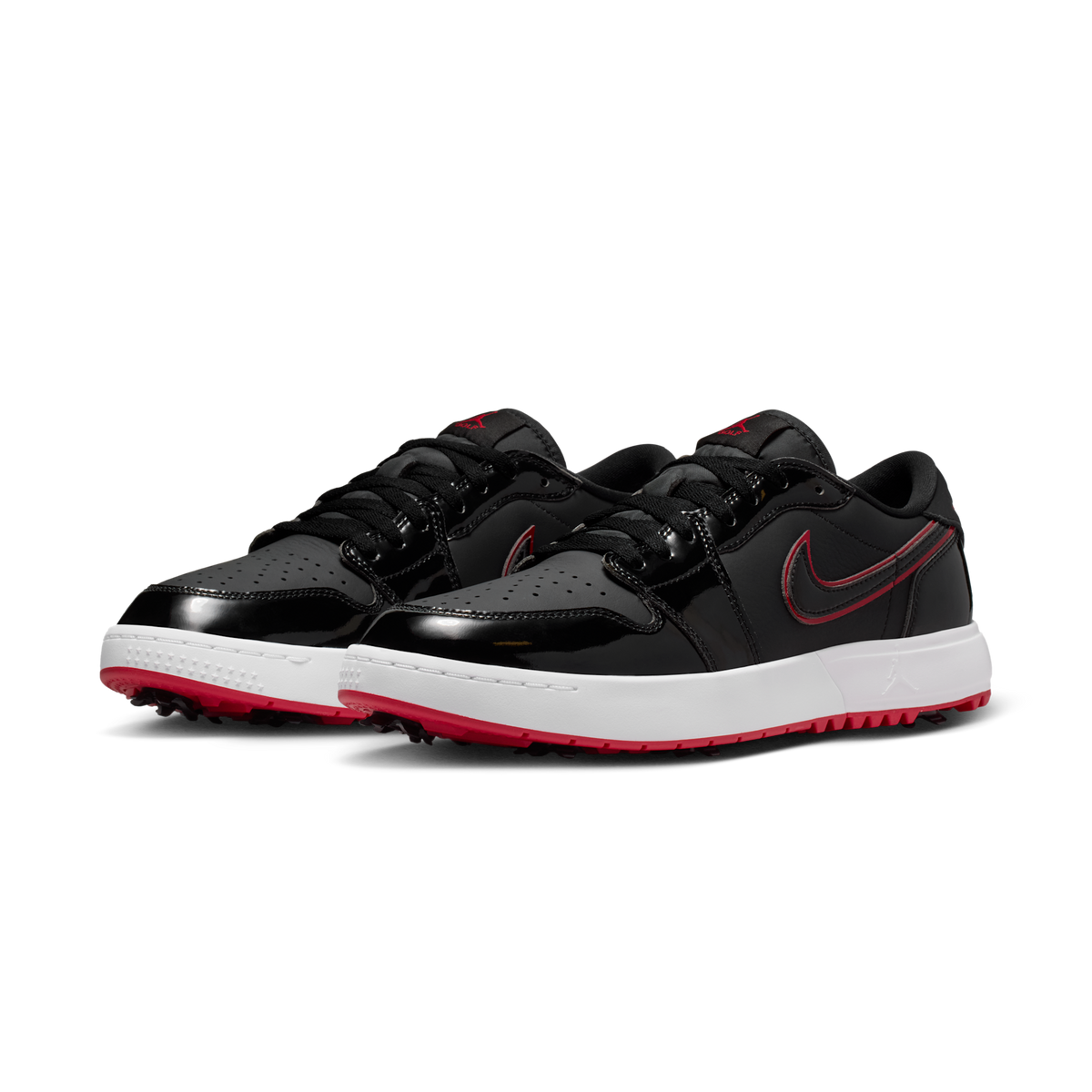 Jordan 1 Low Golf Spiked Bred Black Patent