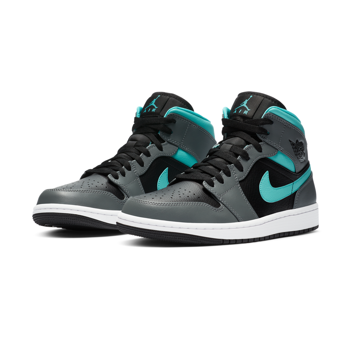 Jordan 1 Mid Grey Aqua