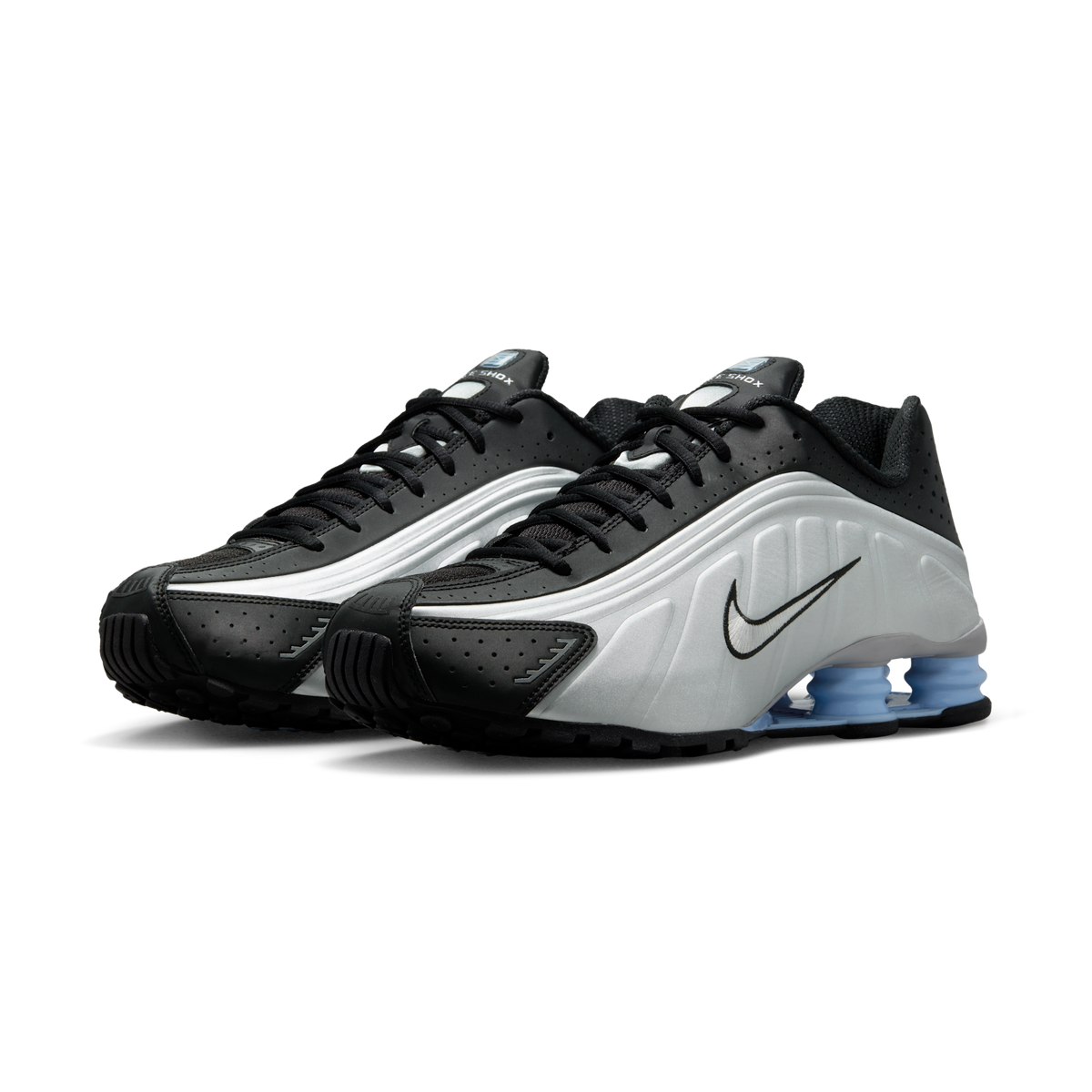 Nike Shox R4 Metallic Silver Black Psychic Blue