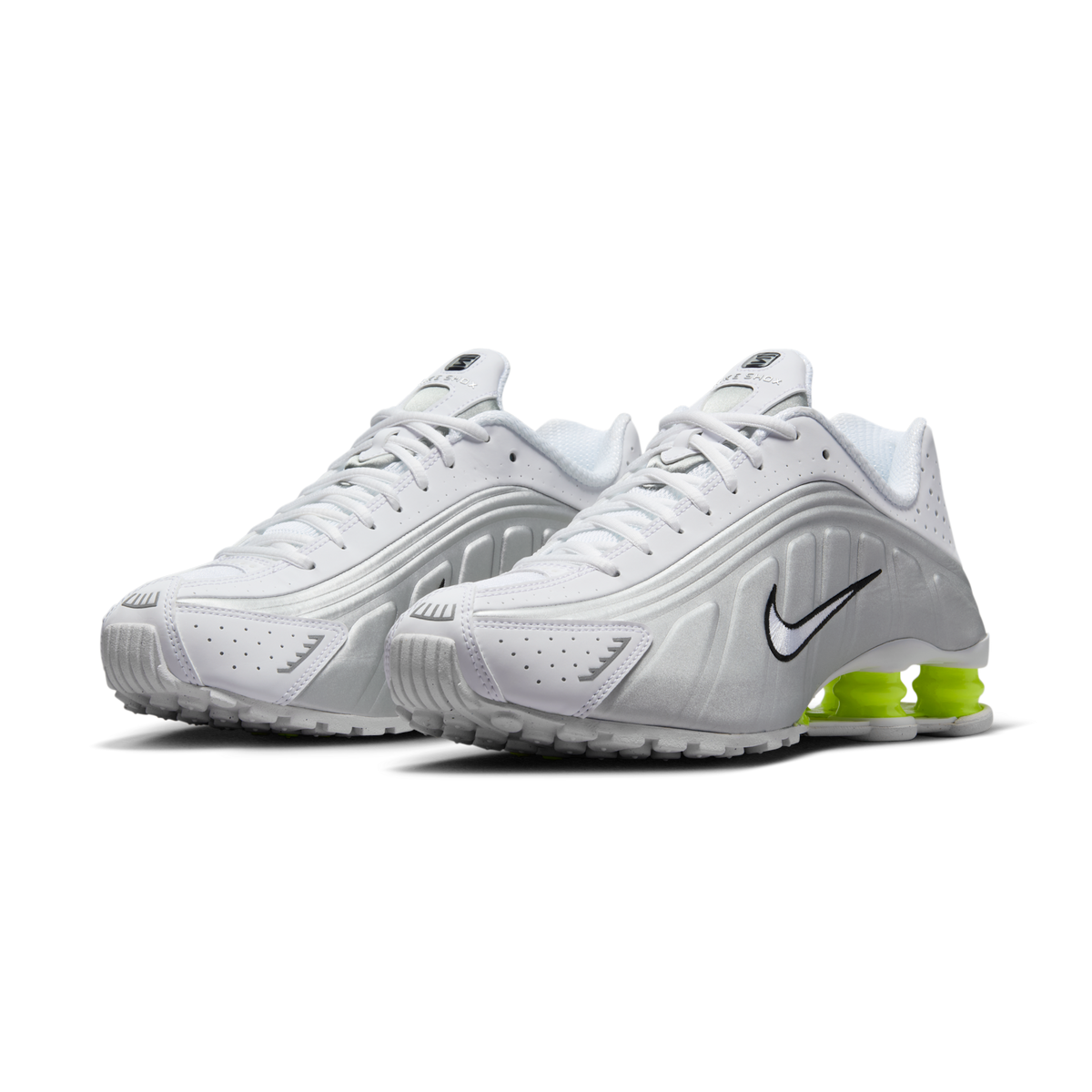 Nike Shox R4 White Metallic Silver Volt (Women's) | AR3565-102