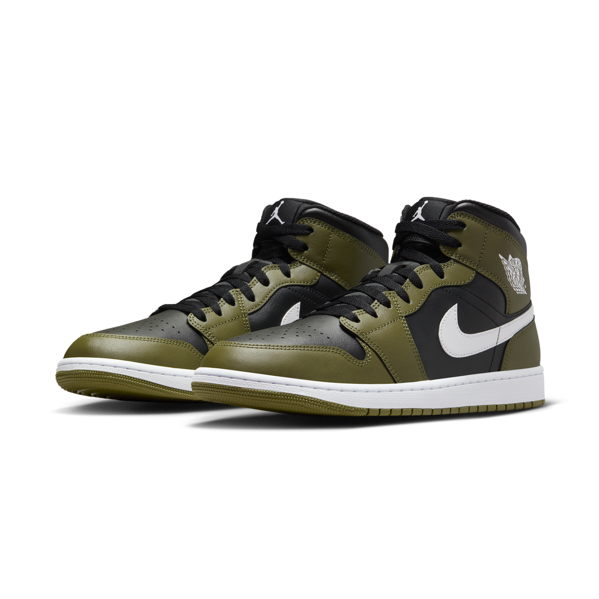 Jordan 1 Mid Black White Olive
