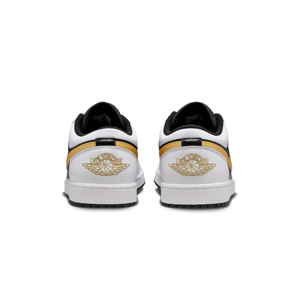 Jordan 1 Low White Black Metallic Gold Swoosh