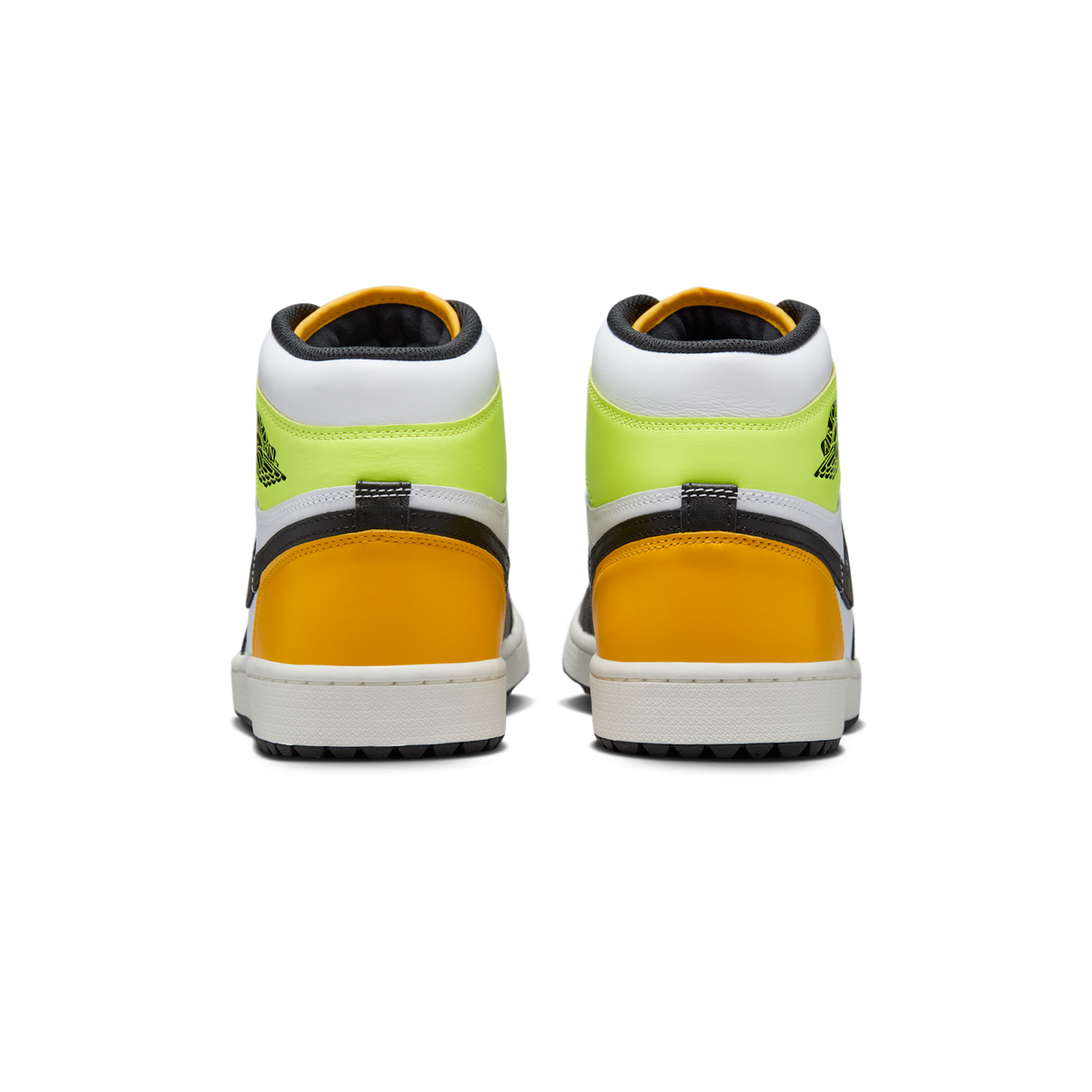 Jordan 1 Retro High Golf White University Gold Volt Black