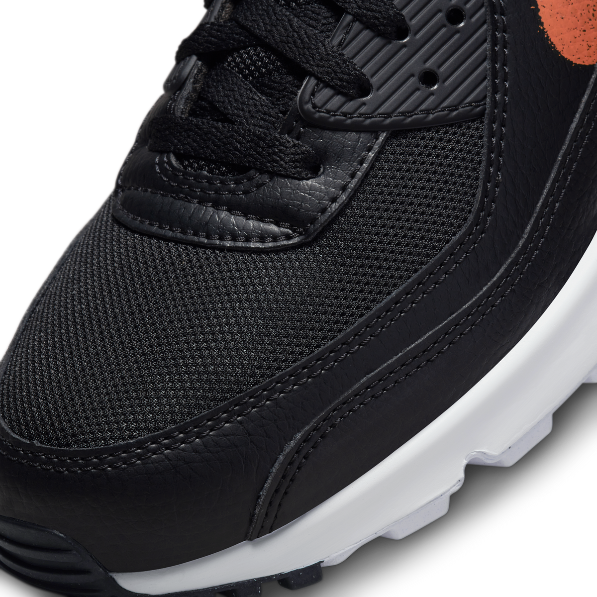 Nike Air Max 90 Spray Paint Swoosh Black University Gold