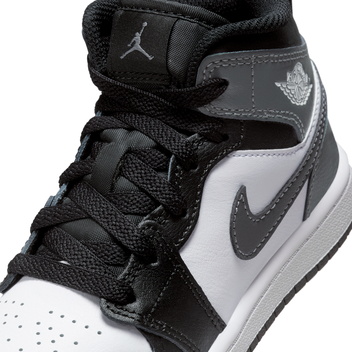 Jordan 1 Mid Black White Iron Grey (PS)