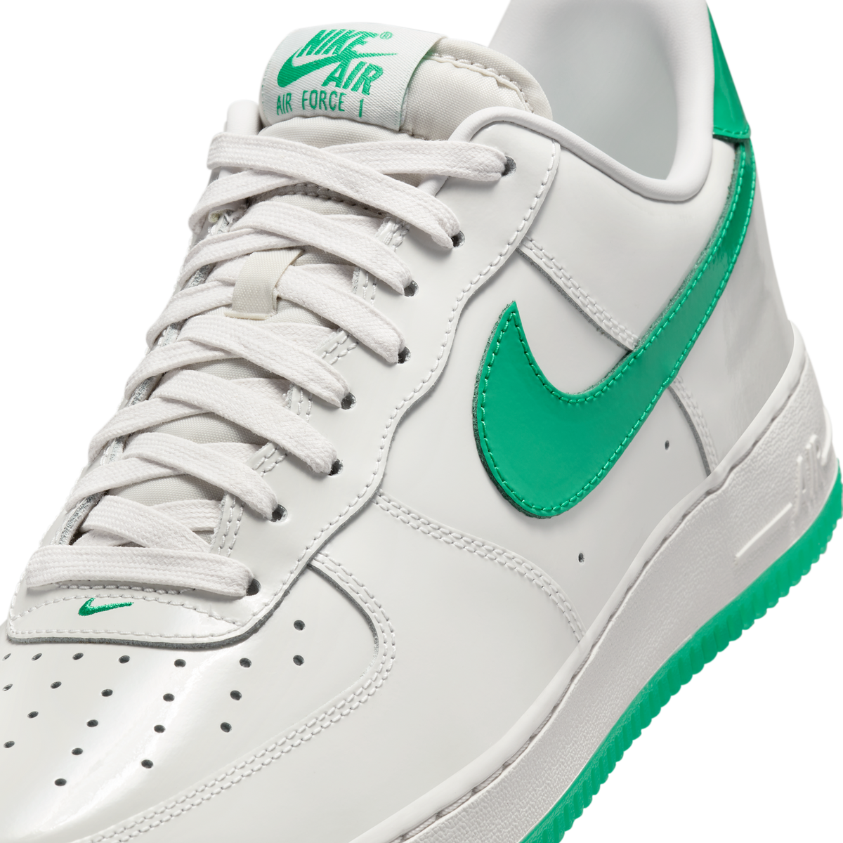Nike Air Force 1 Low '07 Patent Platinum Tint Stadium Green
