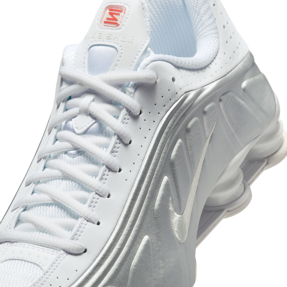 Nike Shox R4 White Bright Crimson Metallic Silver