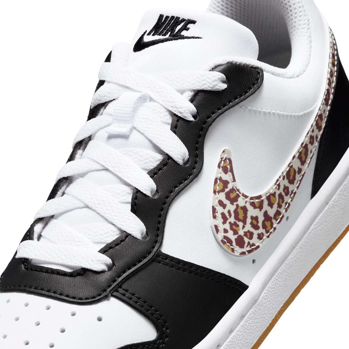 Nike Court Borough Low Black White Leopard Swoosh (GS)