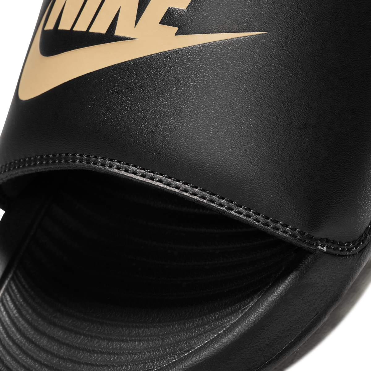 Nike Victori One Slide Black Metallic Gold | CN9675-006