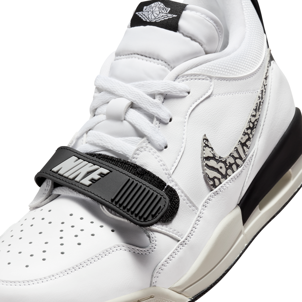 Jordan Legacy 312 Low White Black Elephant Swoosh