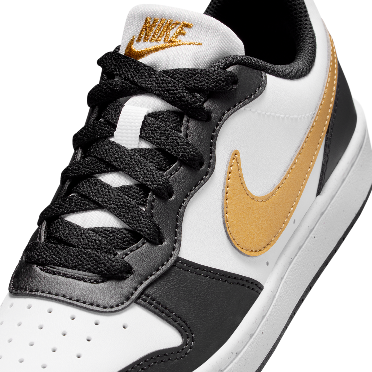 Nike Court Borough Low Recraft Black White Metallic Gold (GS)