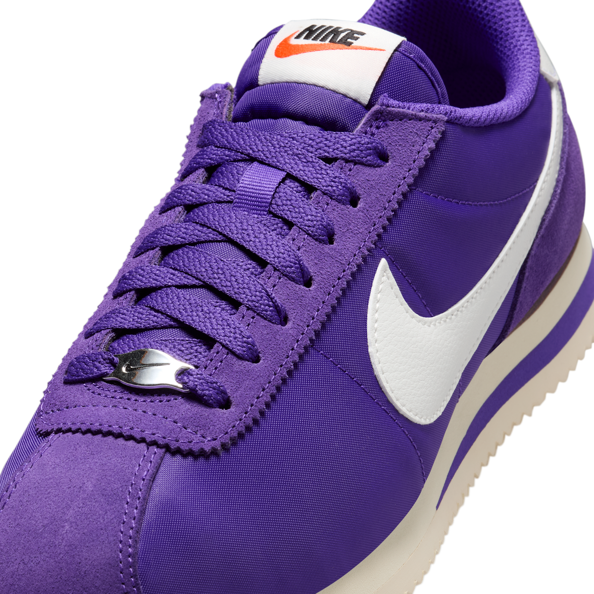 Nike Cortez Textile Field Purple Alabaster Safety Orange Summit White (Women's) | DZ2795-500