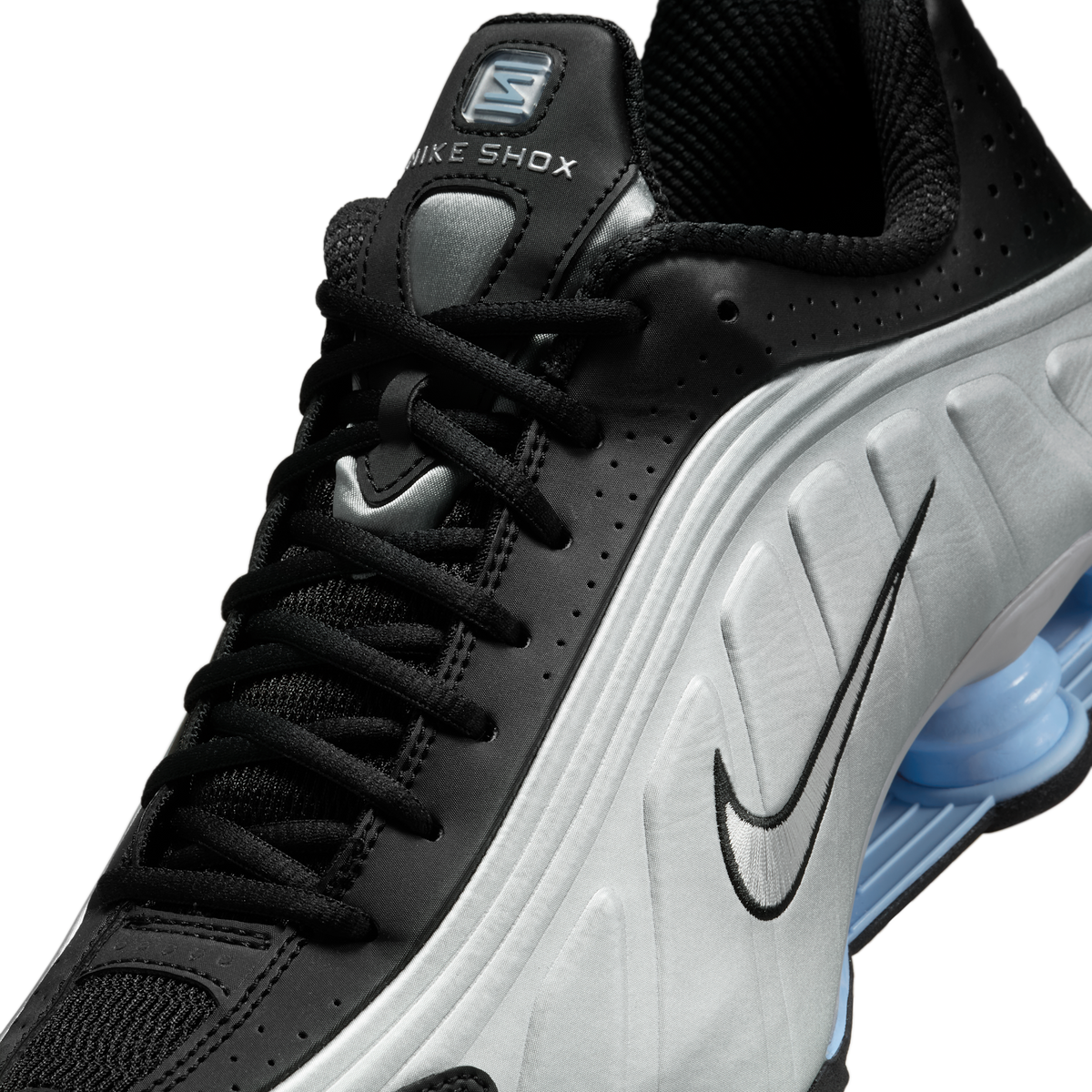 Nike Shox R4 Metallic Silver Black Psychic Blue