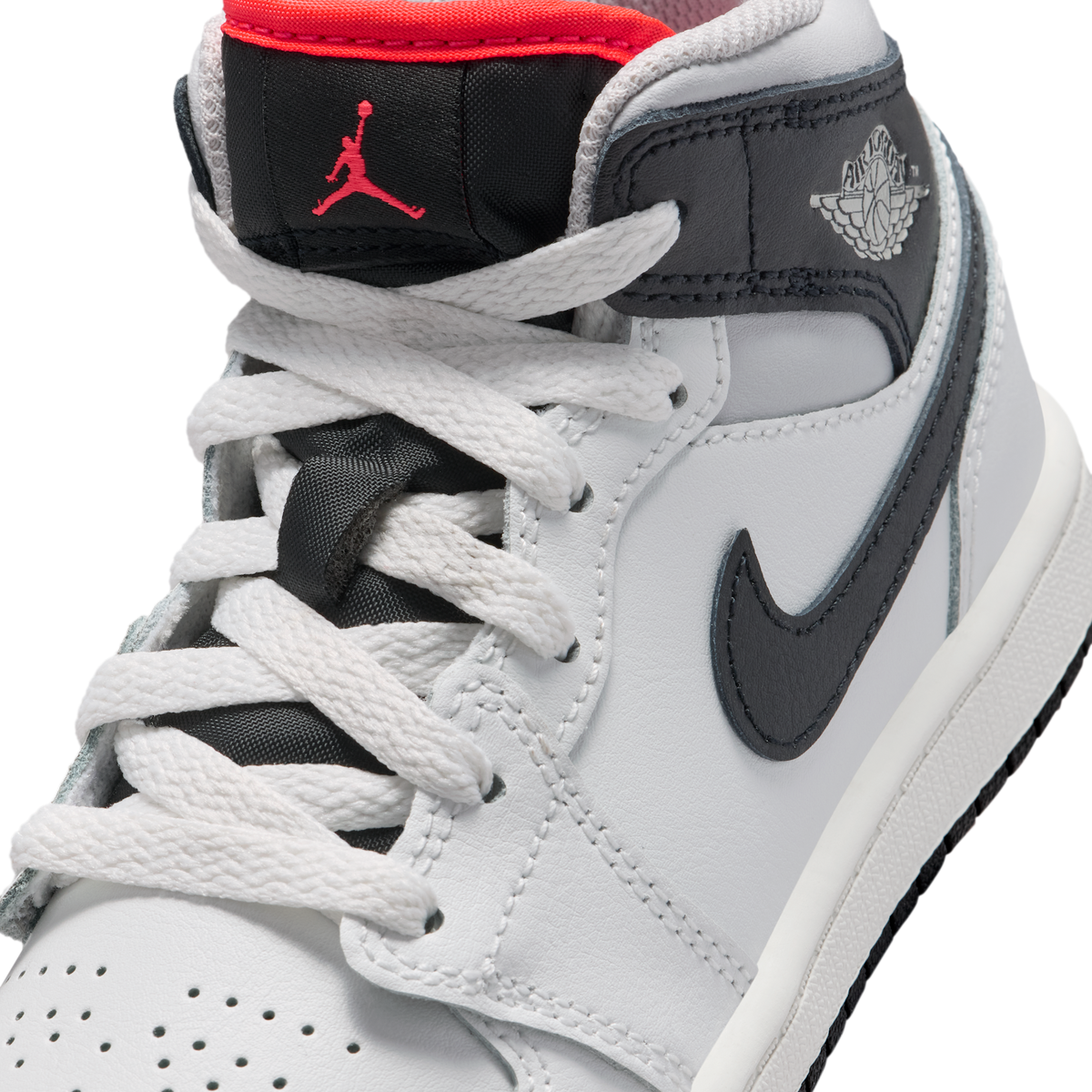 Jordan 1 Mid Summit White Infrared Black (PS)