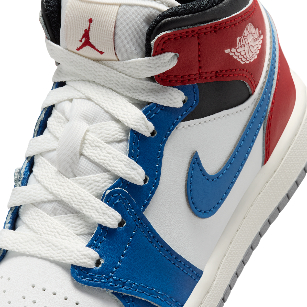 Jordan 1 Mid True Blue Varsity Red (PS)