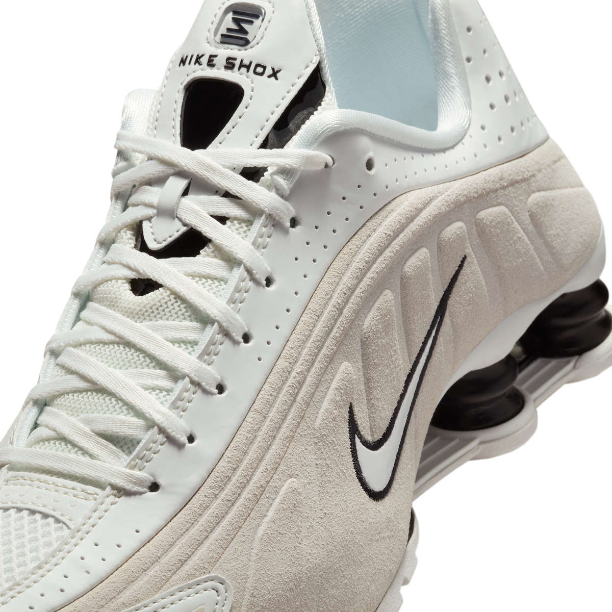 Nike Shox R4 White Black Suede (Women's) | HQ7739-100