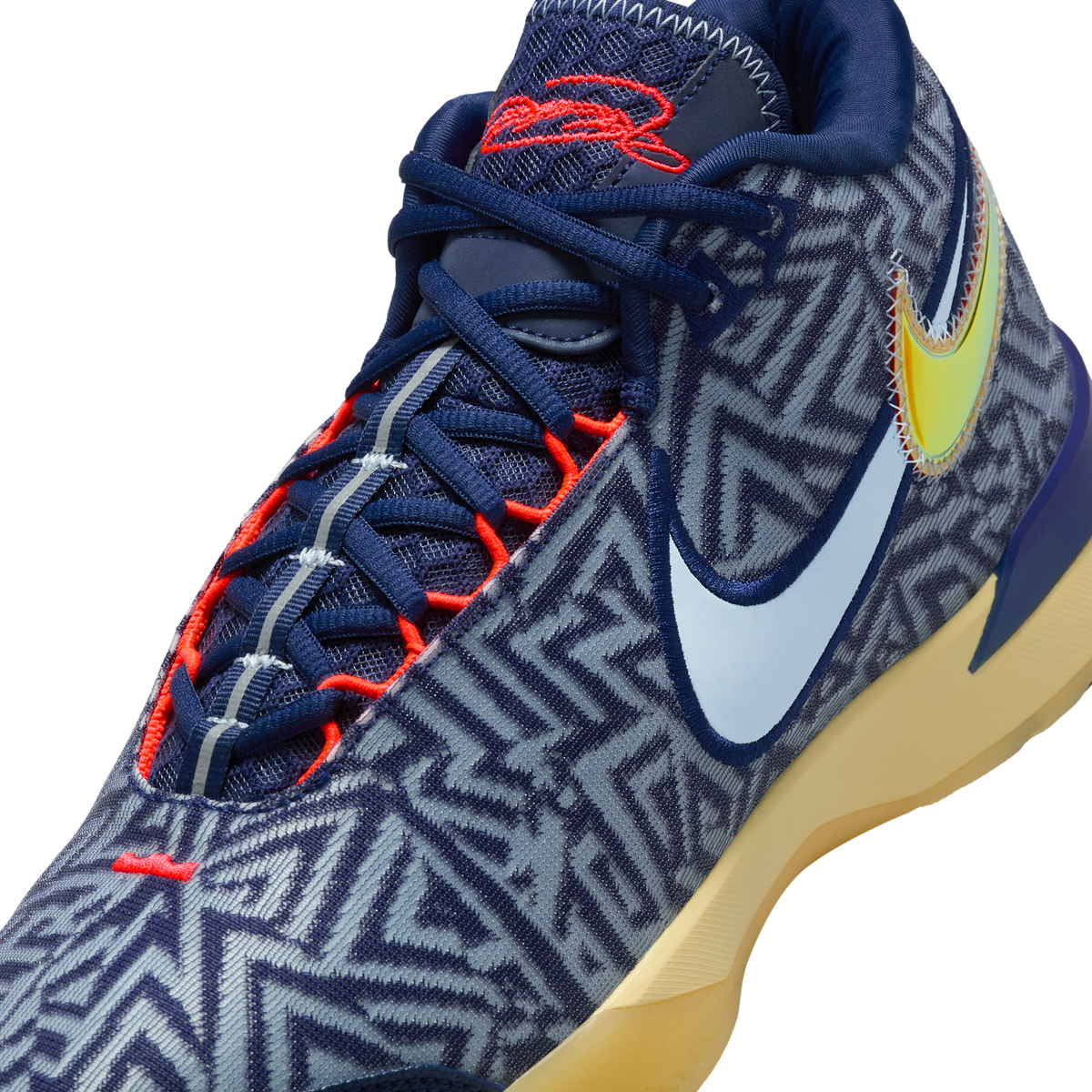 Nike LeBron NXXT Genisus Midnight Navy Soft Yellow Bright Crimson Light Armory Blue