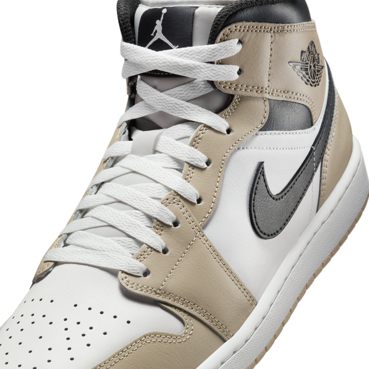 Jordan 1 Mid Summit White Off Noir Rattan