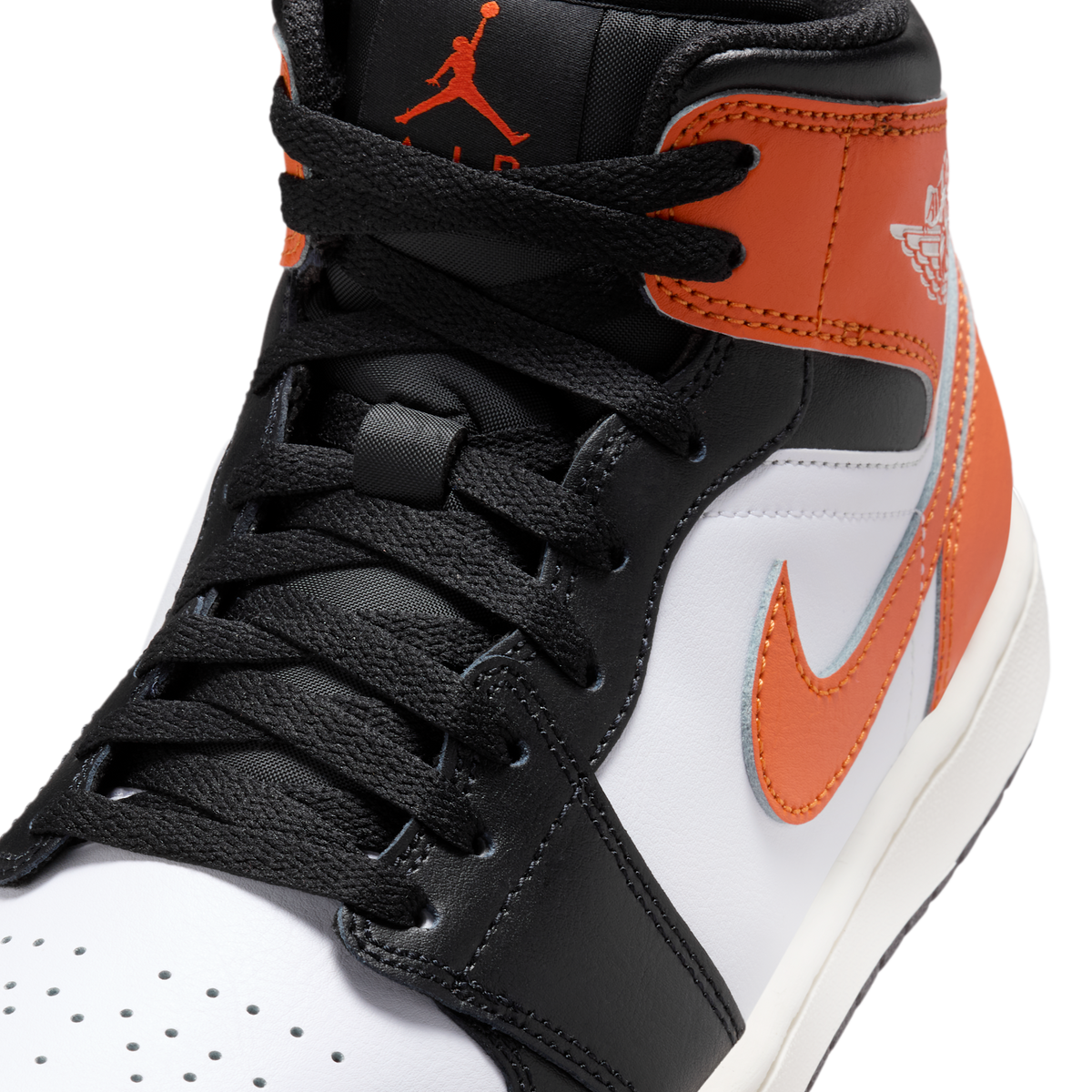Jordan 1 Mid Black Toe Starfish