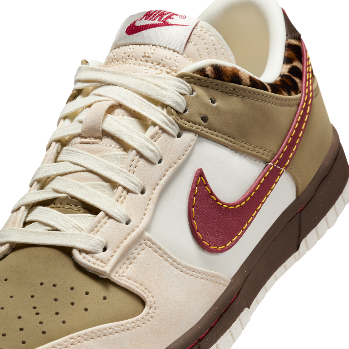 Nike Dunk Low Retro Khaki Team Red Pearl White (Women's)