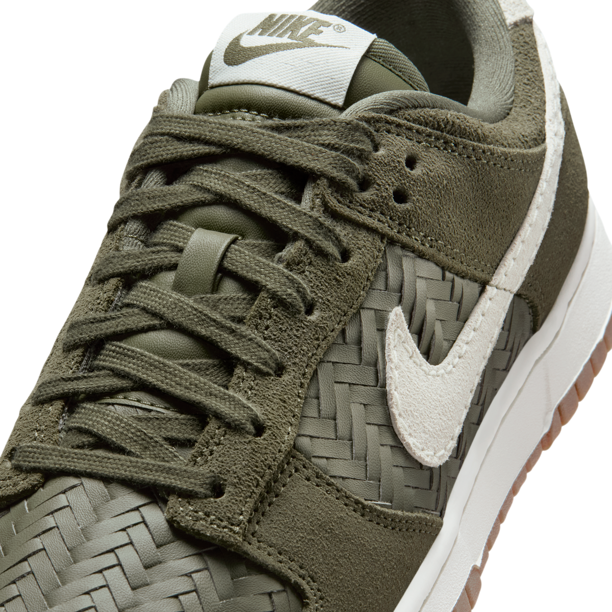 Nike Dunk Low Premium SE Woven Medium Olive Gum (Women's) | IB6161-200
