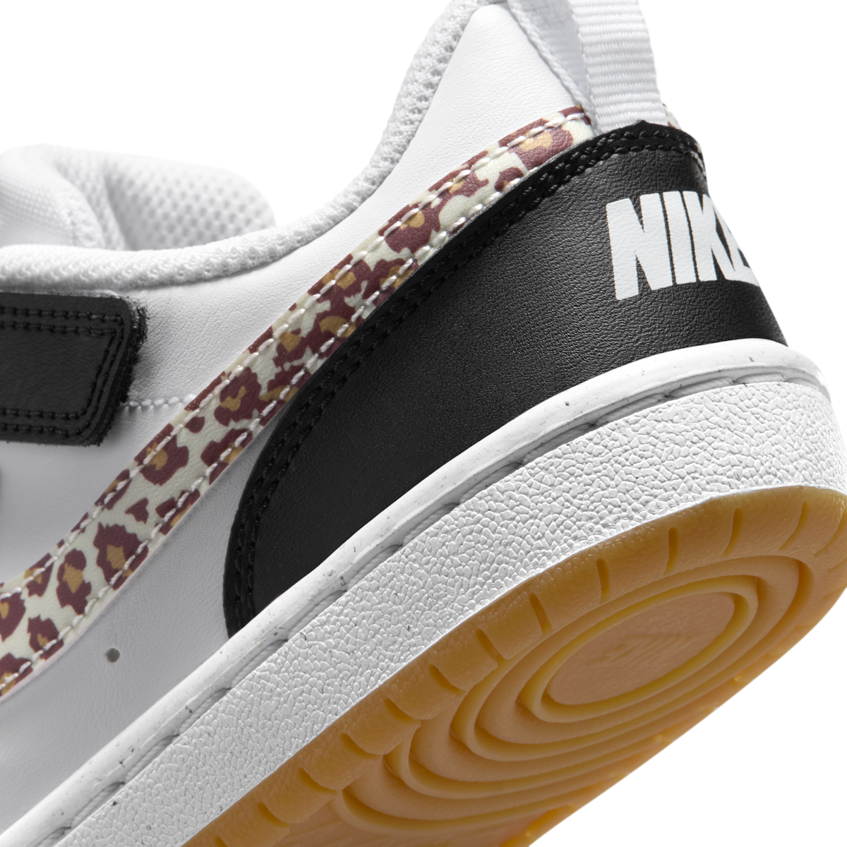 Nike Court Borough Low Black White Leopard Swoosh (PS)