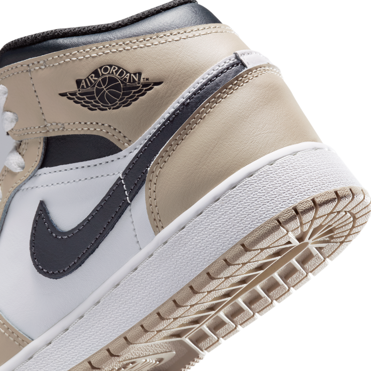 Jordan 1 Mid White Off Noir Rattan (GS)