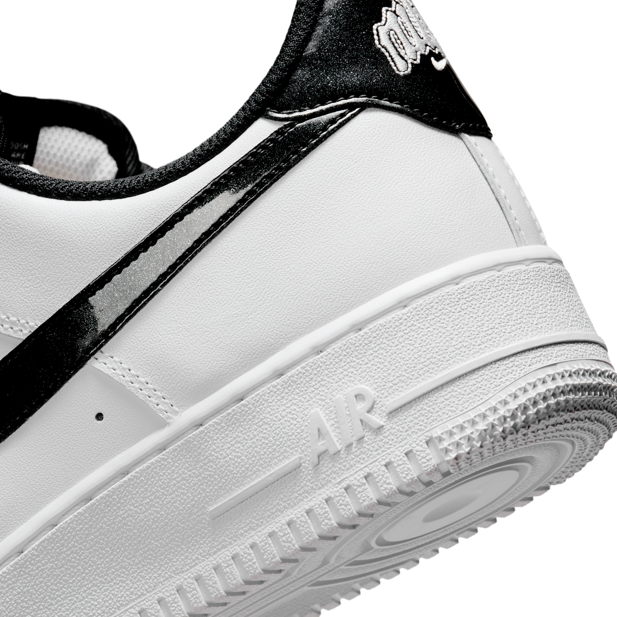 Nike Air Force 1 Low '07 LV8 White Black Glitter Swoosh