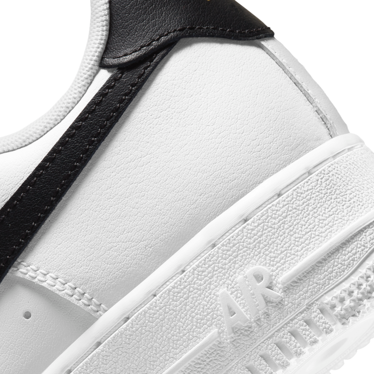 Nike Air Force 1 Low '07 Essential White Black Gold Mini Swoosh (Women's)