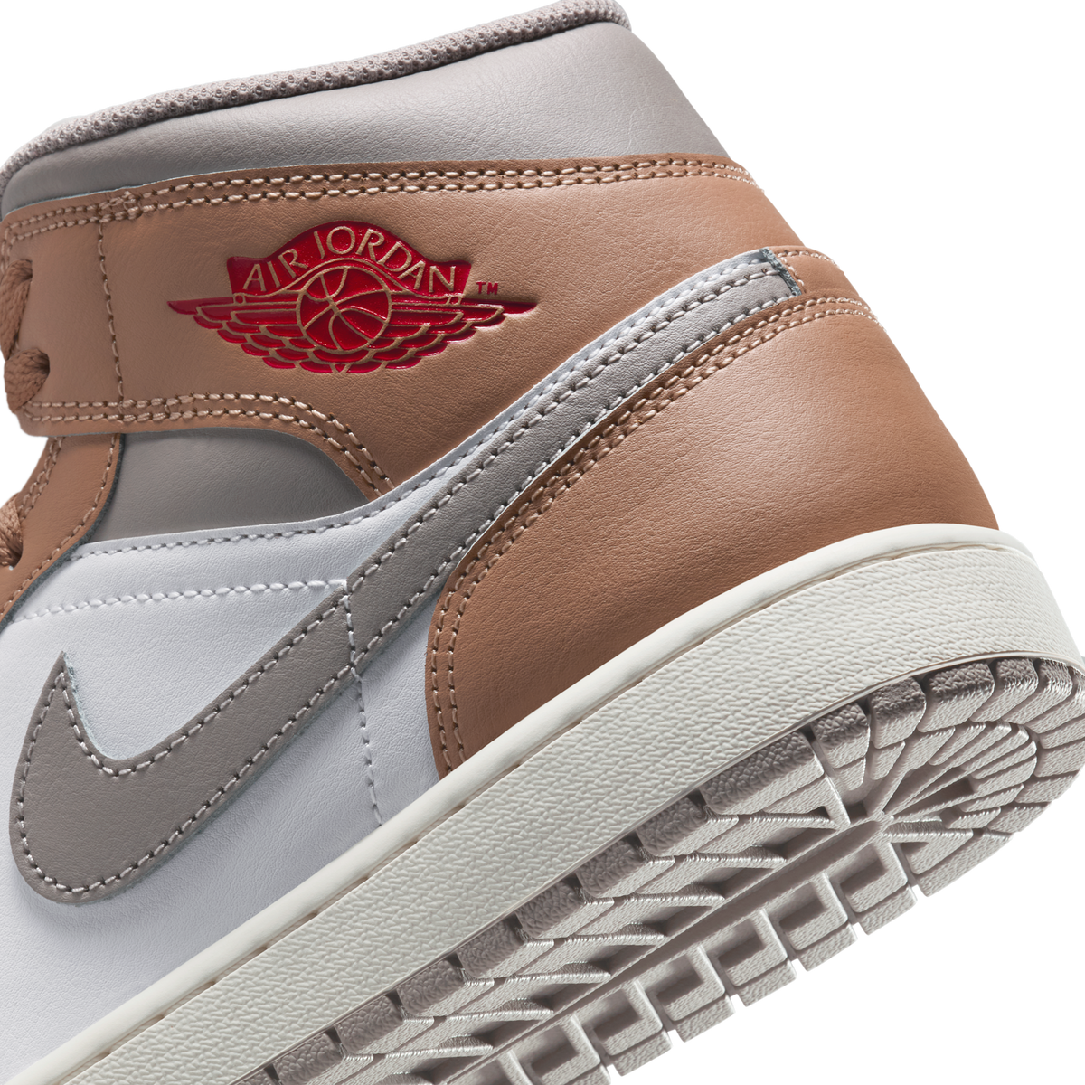 Jordan 1 Mid Rattan White College Grey