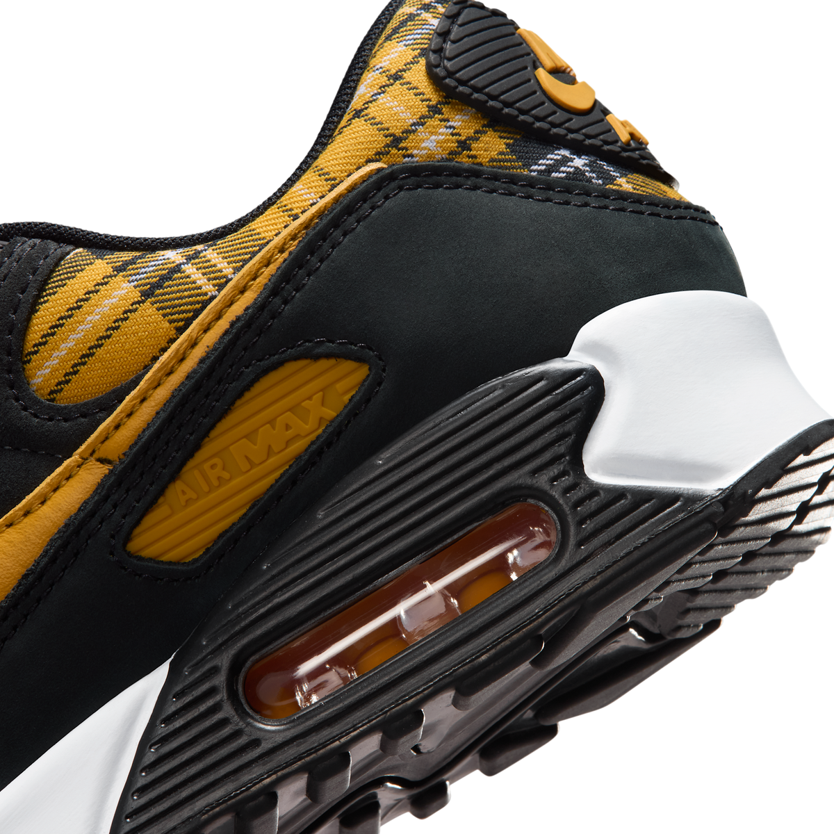 Nike Air Max 90 Black Yellow Ochre Plaid (Women's)