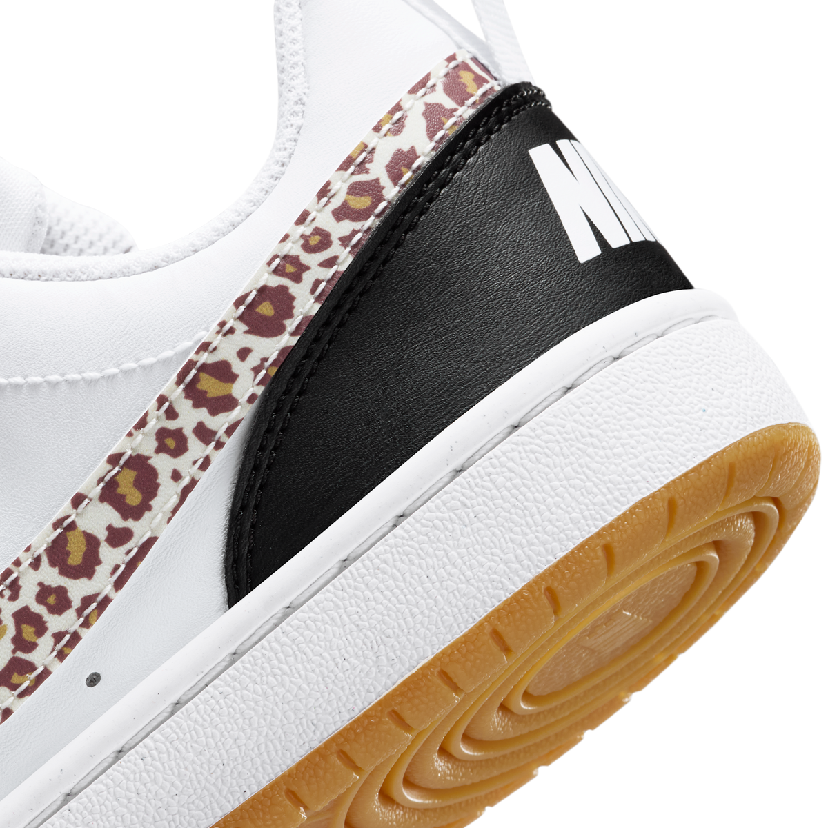 Nike Court Borough Low Black White Leopard Swoosh (GS)