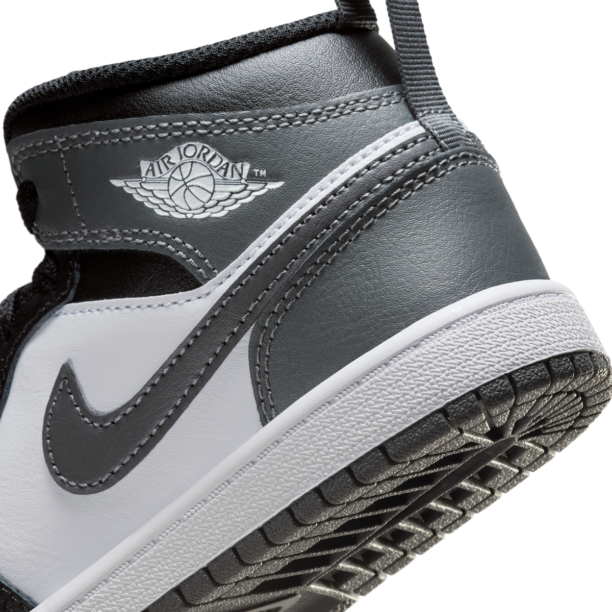Jordan 1 Mid Black White Iron Grey (PS)