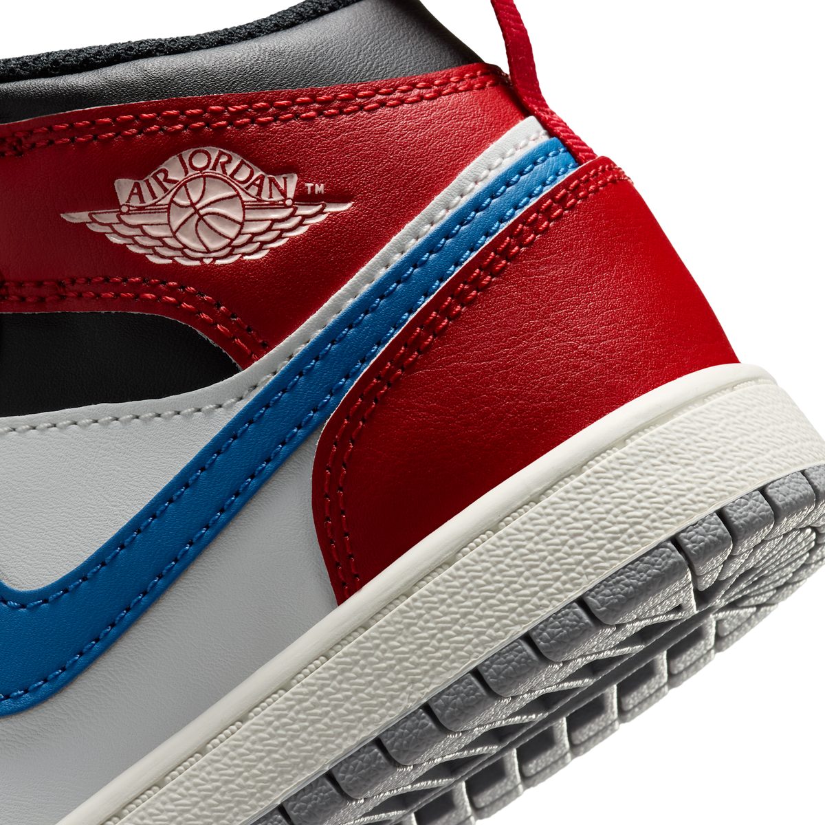 Jordan 1 Mid True Blue Varsity Red (PS)