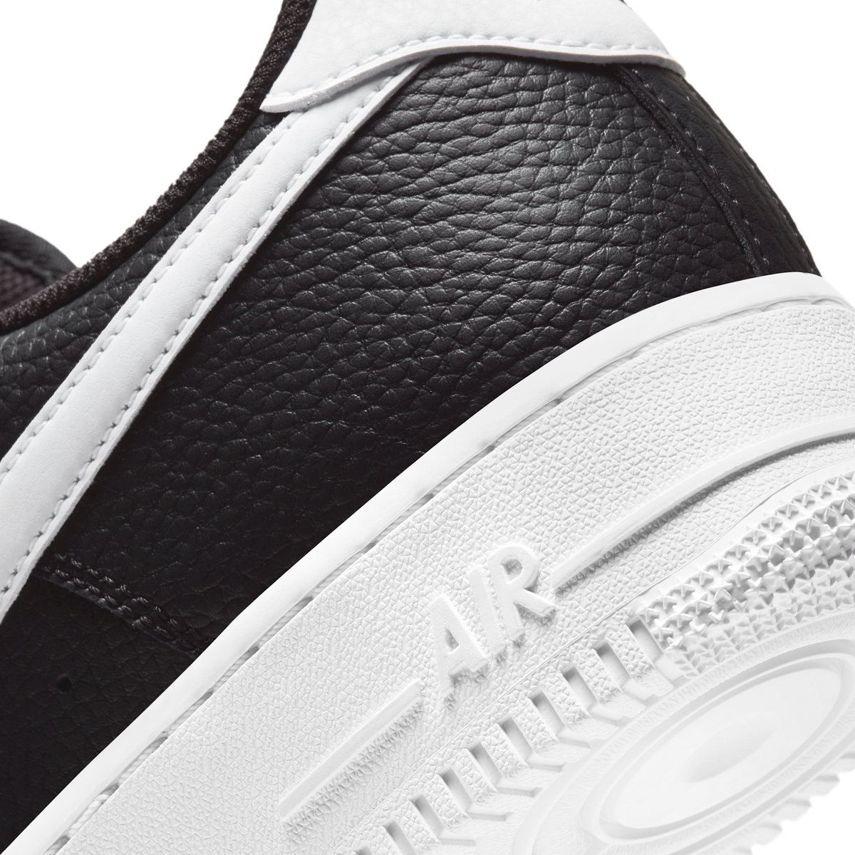 Nike Air Force 1 Low '07 Black White Pebbled Leather