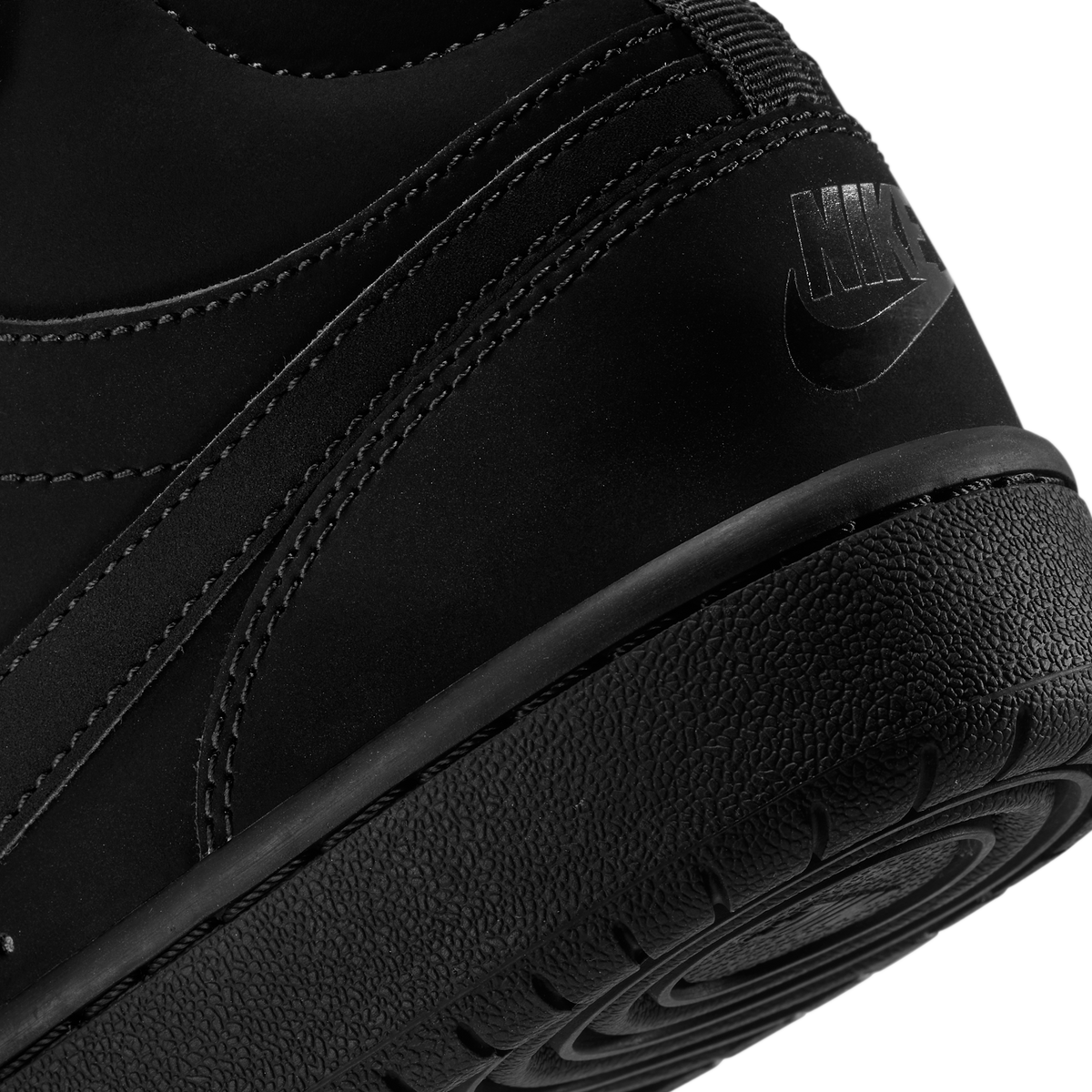 Nike Court Borough Mid 2 Triple Black Nubuck (GS)