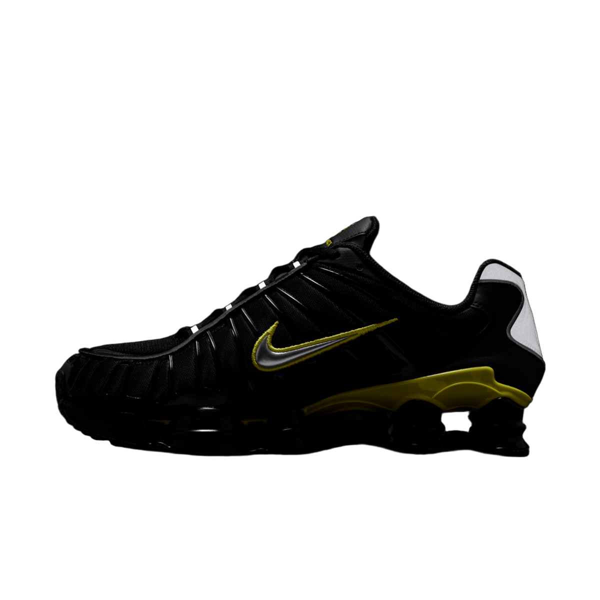 Nike Shox TL Black Dynamic Yellow Metallic Silver