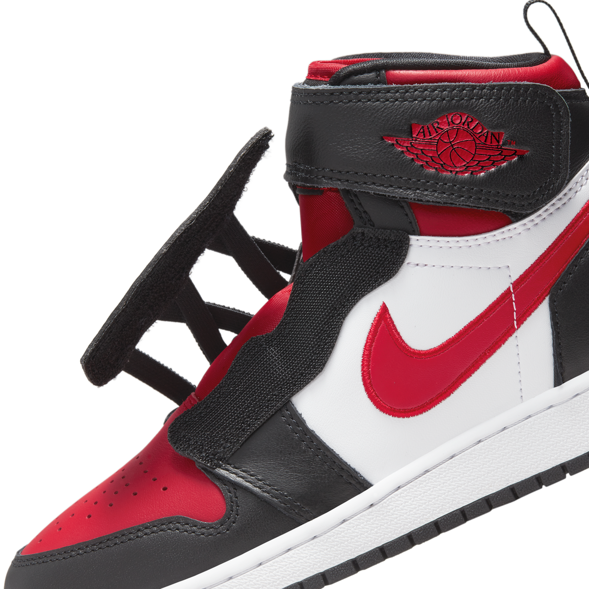 Jordan 1 High FlyEase Black White Fire Red (GS)